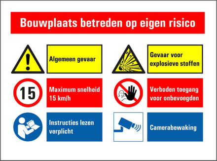 Bouwplaats sticker eigen terrein 200 x 150 mm