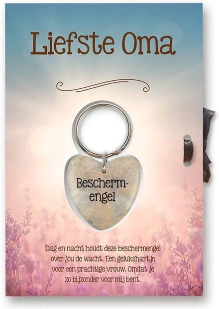 Gelukshart Sleutelhanger  Giftcard Beste Oma