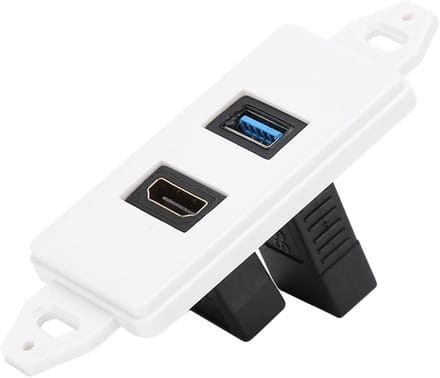 HDMI Wandplaat met USB 3.0, Multimedia Frontpaneel voor Projector, Thuisbioscoop en Audio-Video Verbindingen