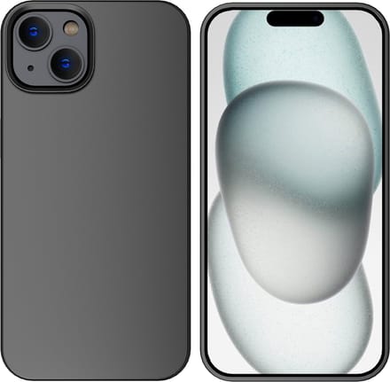 Hoesje Geschikt voor iPhone 15 Plus – Liquid siliconen Backcover – Zwart