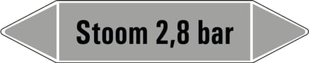 Stoom 2,8 bar leidingmarkering op vel 126 x 26 mm - 5 per vel