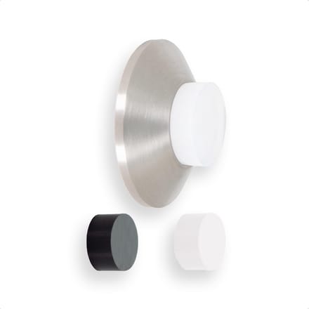 Deurstopper voor Muurmontage - RVS met Wit en Zwart Rubber - 45 x 17 mm