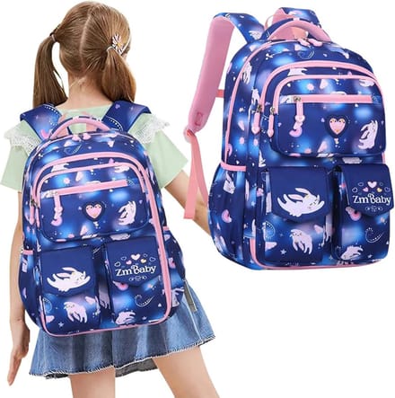 MKSS® Boekentas Meisjes Lagere School - Schooltas Eersteleerjaar Groot - Donker Blauw