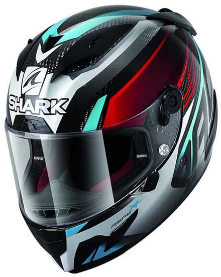 SHARK RACE-R PRO CARBON ASPY Motorhelm Integraalhelm Carbon Rood blauw - Maat S
