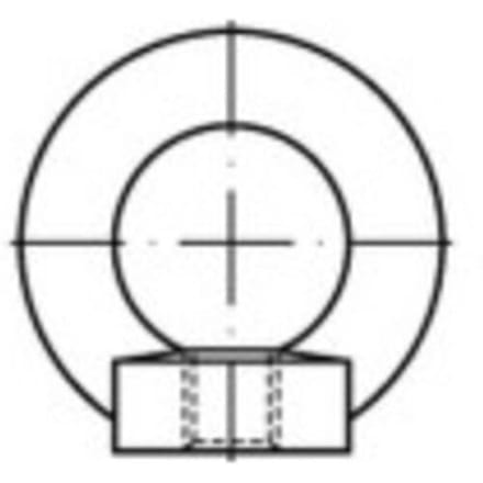 TOOLCRAFT 109454 Ringmoeren M48 DIN 582 Staal Galvanisch verzinkt 1 stuk(s)