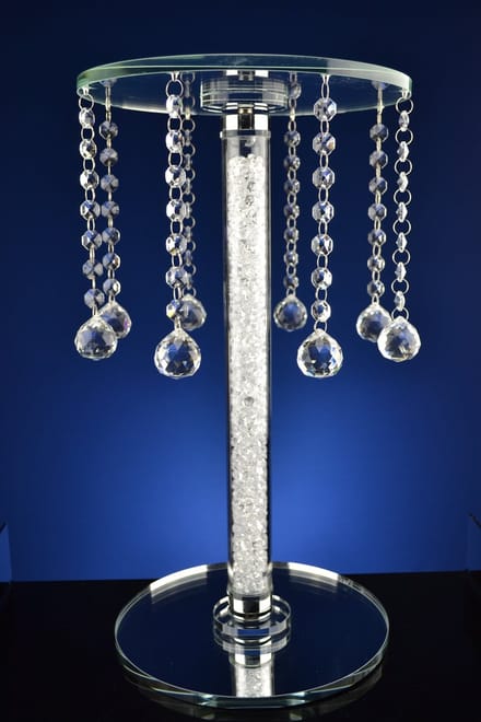 Luxe Kristallen Tafeltje Rond – Met Hangende Druppels – Elegant Design