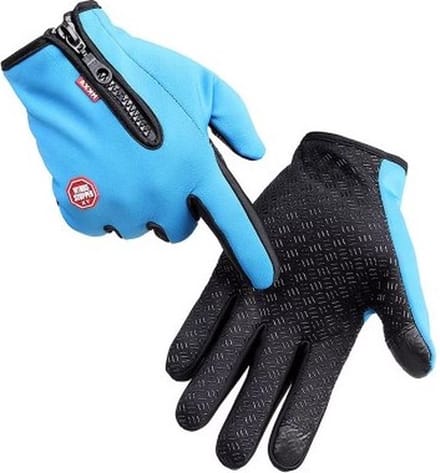 Thermische Touchscreen Handschoenen - Sporthandschoenen - Winddicht - Waterdicht - Fleece - Blauw - Maat M