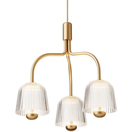 Nuura Aps Nuura LED hanglamp Asteea 3, Ø 40 cm, messingkleurig/helder