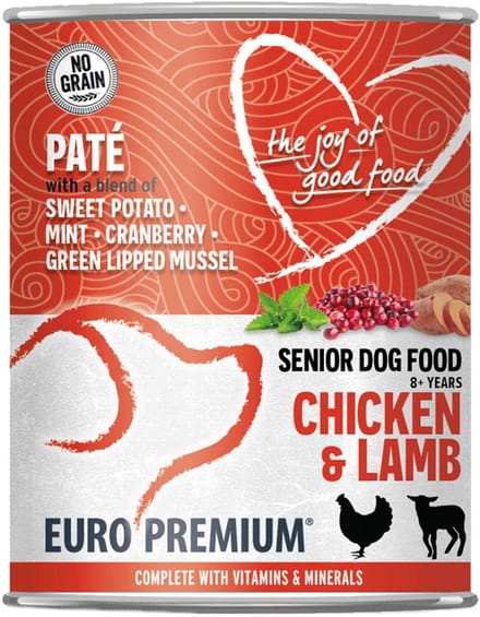 Euro-Premium Paté Senior Hondenvoer Nat Chicken & Lamb - 400 gr