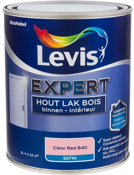 Levis - Expert Hout Lak Binnen Satin Mix - Clear Red B40 - Mengverf - 1 L