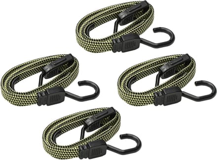 Hofftech Verstelbaar bagage elastiek met haak - 4x - 25 tot 115 cm - span-elastiek voor transport