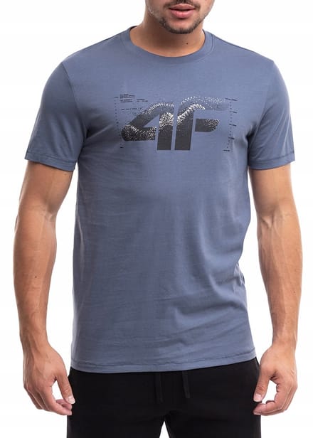 4F T-shirt Heren - Blauw - Katoen - Maat M