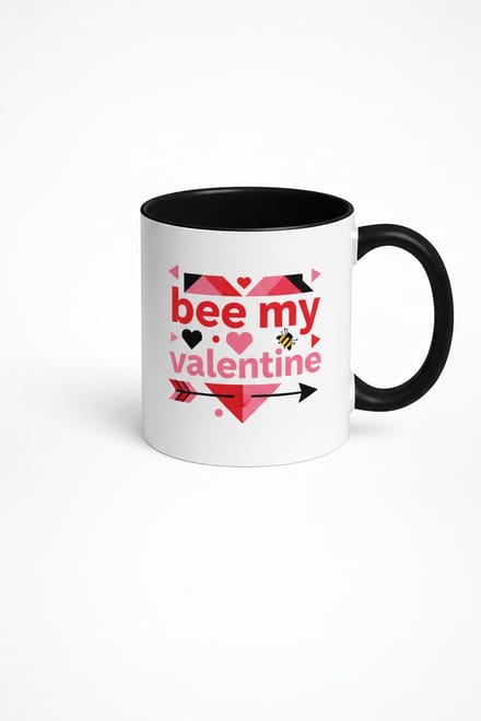 Valentijn Mok 'Bee My Valentine' met Bij en Hartjes - Romantisch Cadeau