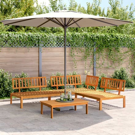 vidaXL - 4-delige - Loungeset - pallet - massief - acaciahout