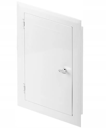 Wit Metalen Inspectieluik met Slot 15x25 cm