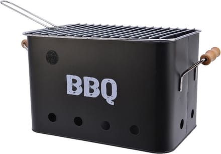 Zwarte houtskool barbecue/bbq emmer 33 x 21 cm rechthoekig - Houtskoolbarbecues