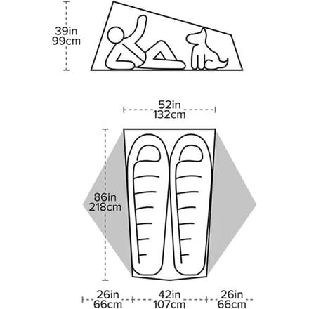 Big Agnes Tiger Wall UL2  & mtnGLO footprint (Kleur - Gray)
