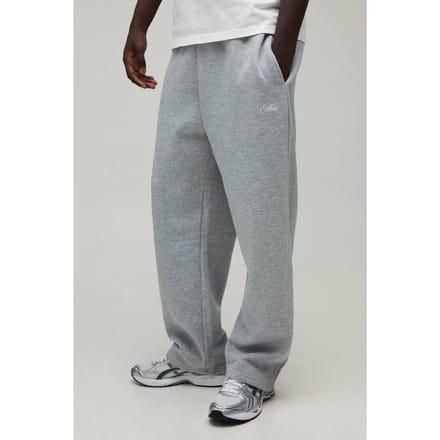 Essentiële Baggy Men's Script Joggingbroek | Grey Marl | Size 4XL