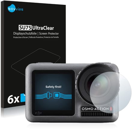Savvies - Screenprotector voor DJI Osmo Action (Lens) - Folie Beschermfolie transparant 6 Stuks