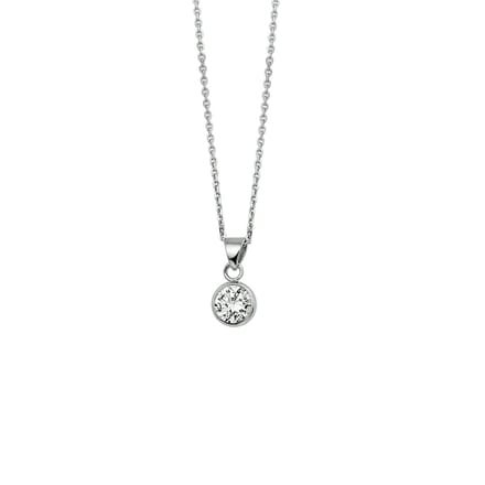 Glams ketting zirkonia 1,3 mm 41 + 4 cm - 7 mm - Zilver