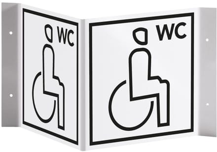 Mindervalide WC panorama bord - kunststof - 300 x 150 mm