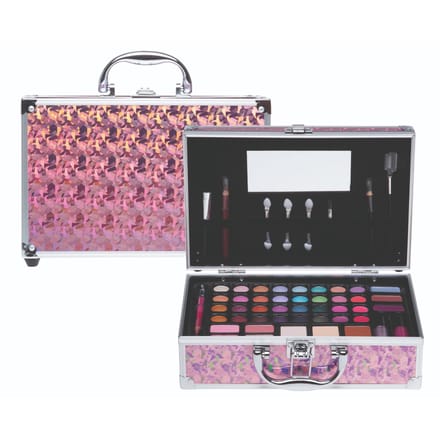 Casuelle make up koffer roze holo
