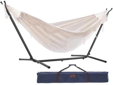 Katoenen Hangmat met Standaard 250 cm voor Ultieme Ontspanning
