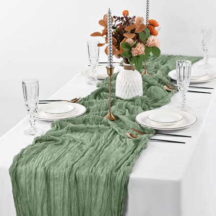 Kaasdoek Tafelloper - Saliegroen - 2 Stuks - 90 x 300 cm