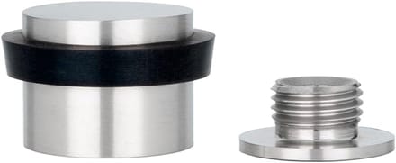 Deurstoppers Zelfklevend of met Schroef - Zwart Rubber en RVS - Inclusief Montage