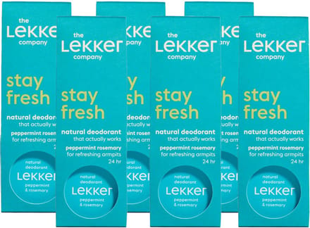 The Lekker Company Deodorant Pepermunt & Rozemarijn (6x 30g)