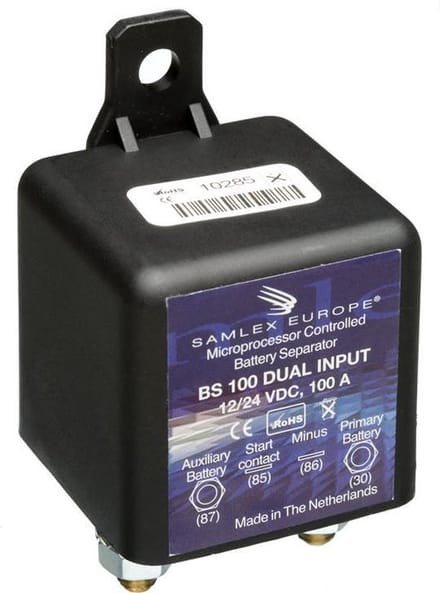 Allpa Samlex BS100 Dual Accuscheider - 12 en 24 volt - intelligent - 100 Ampère