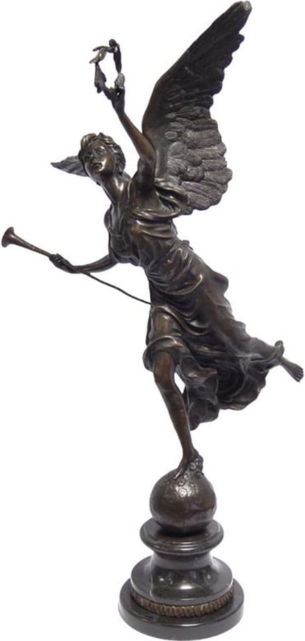 Bronzen beeld - overwinnings beeld - sculptuur - 65,5 cm hoog