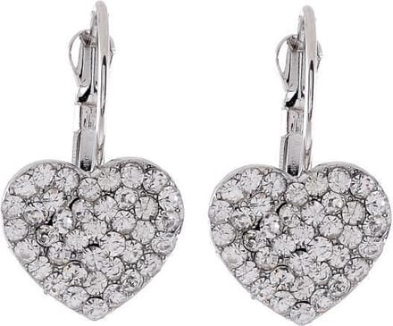 Behave - Oorhangers dames - zilverkleur - hartvorm - romantisch - 2,5 cm