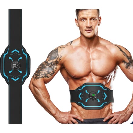 Oplaadbare EMS Taille Trainer - Auto Timer Buikmasseerder, Slimme Riem voor Spierontspanning & Thuis Afslanken beige