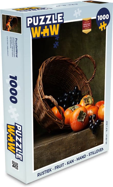 Puzzel Rustiek - Fruit - Kan - Mand - Stilleven - Legpuzzel - Puzzel 1000 stukjes volwassenen
