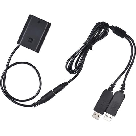 NP-FZ100 DC-koppeling Dubbele USB-adapter Dummy-batterij voor Sony A7III A9 A7RIII A7SIII black