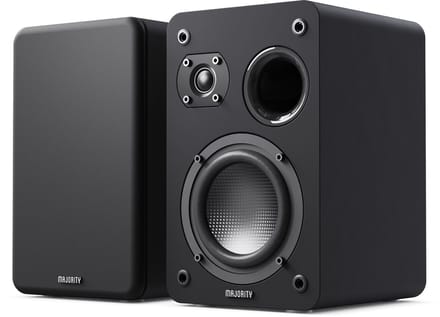 Majority D70X Passive Bookshelf Speakers - 60W RMS - Stereo - Ingebouwde Woofer en Tweeter - Zwart