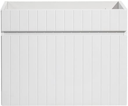 Vente-unique Wit hangmeubel onder wastafel met strepen - 60 cm - SATARA