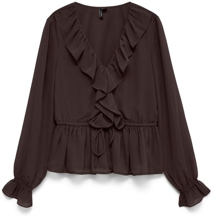VERO MODA - VMDORA LS FRILL TOP WVN EXP - Dames - Blouses