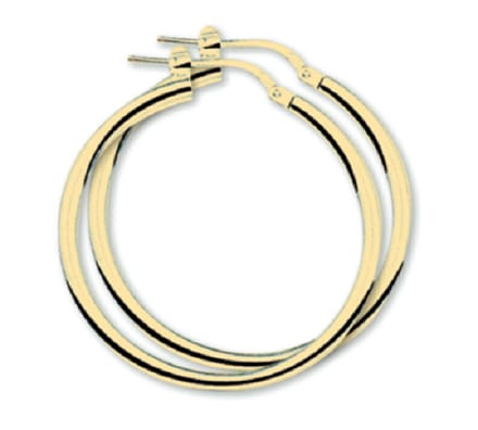Schitterende 14K Gold Plated Zilveren Oorringen 2.5 mm. Rond MODEL 1 E