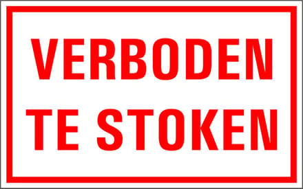 Verboden te stoken sticker 400 x 250 mm