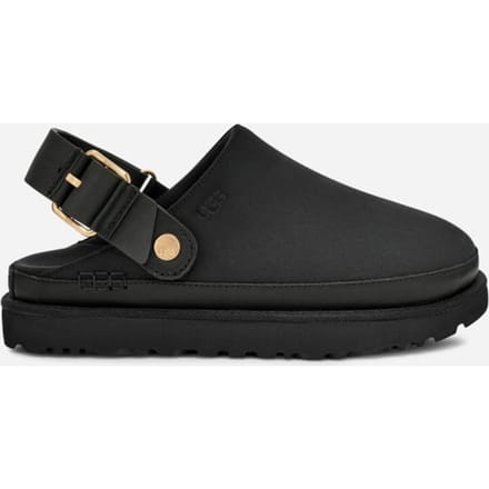 UGG® Goldenstar Villa Clog for Women in Black, Size 5, Nubuck/Polyester/Leather