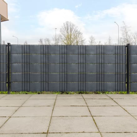 vidaXL - Balkonschermen - 10 - st - 255x19 - cm - poly - rattan - antracietkleurig