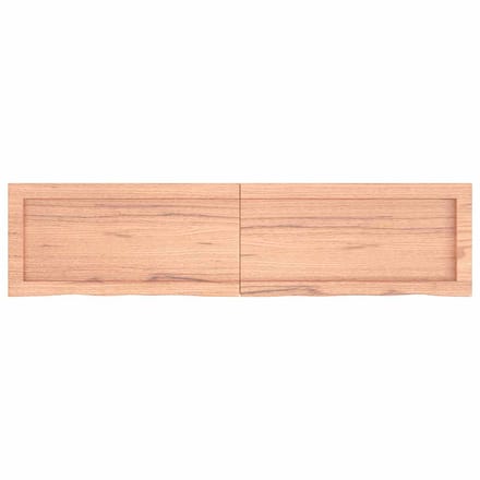 vidaXL - Wandschap - 120x30x(2-4)cm - behandeld - massief - eikenhout - lichtbruin