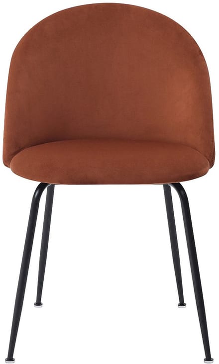 Vente-unique Set van 2 stoelen van fluweel en zwart roestvrij staal - Terracotta - MELBOURNE