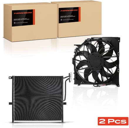 Frankberg 1x aircocondensor+koelventilator voor BMW X3 E83