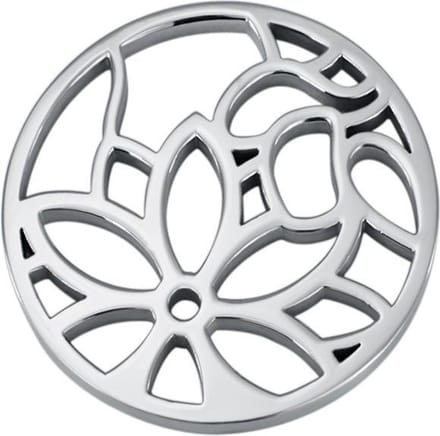 Quiges - Munthouder Munt 25mm Bloemen Zilverkleurig - EPRS037
