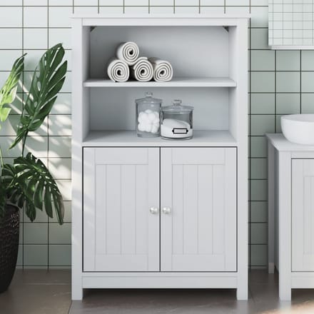 vidaXL - Badkamerkast - BERG - 69,5x34x110 - cm - massief - grenenhout - wit