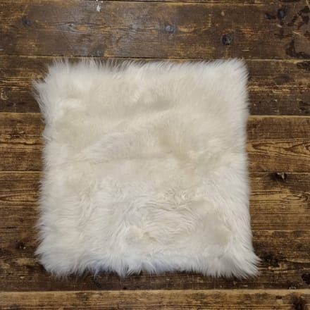 WOOOL Schapenvacht Chairpad - Classic Wit (38x38cm) VIERKANT - Stoelkussen - 100% Echt - Eenzijdig