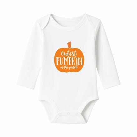 Romper Cutest Pumpkin - wit - lange mouw